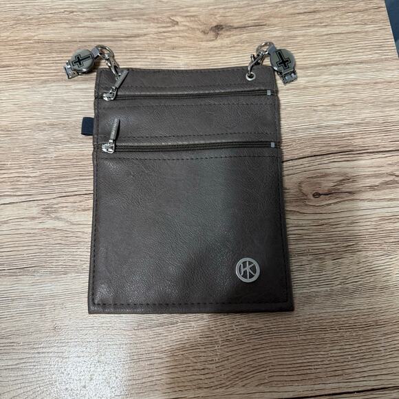 Hip Klip HipKlips Hands Free Waist Mini Purse Bag Tan Leather No Annoying Straps - Picture 7 of 7